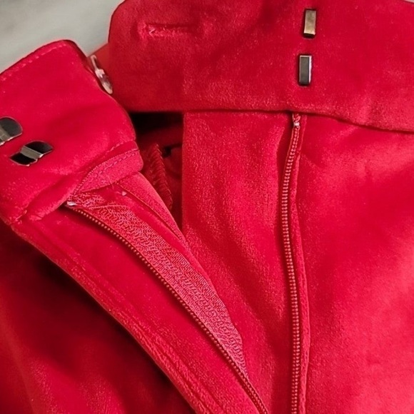 Maison d'Amelie Paris Red Velveteen Trouser Pants Women's Size 2/4 - Picture 9 of 16